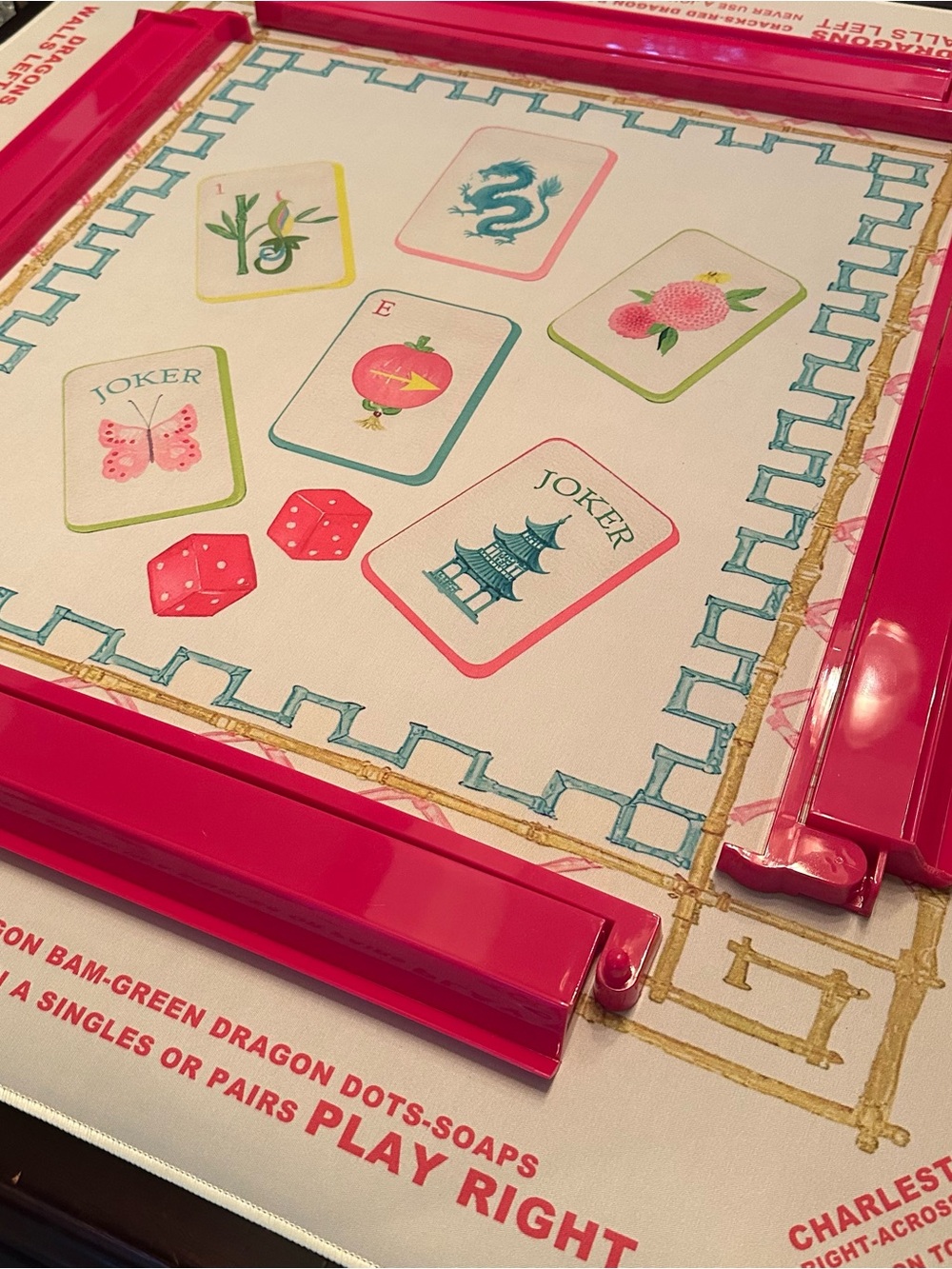 Mahjong Classic Home mat and dark pink racks NEW - Picture 2 of 11